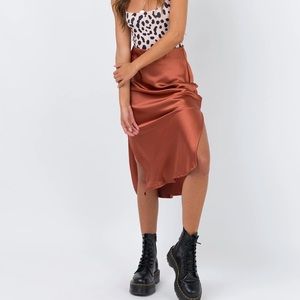 Princess Polly “Cleo Lavoe” Midi Skirt in “Rust”